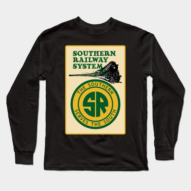 Southern Railway System Vintage Poster Type Graphics Long Sleeve T-Shirt by MatchbookGraphics